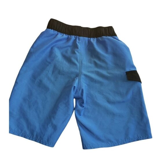Boys Youth ADIDAS Swim Trunks Board Shorts Medium Blue Black Drawstring Elastic - Picture 6 of 8